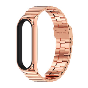 Металлический ремешок Mijobs на Mi Band 8 (bamboo buckle, pink gold)